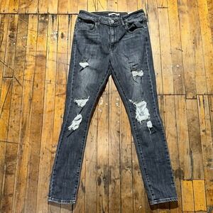 Levi's Jeans Women's Size 30 Black Denim Distressed 721 High-Rise Skinny Outdoor